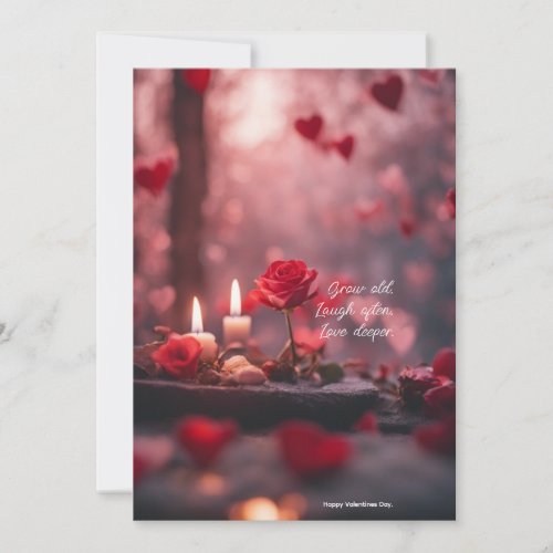 Romantic Rose and Candles Valentines Day Card