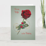 Romantic Rose and Heart - Birthday card for Wife<br><div class="desc">Birthday card for Wife - romantic Red Rose  and hearts. You can adjust text according to your requirements</div>