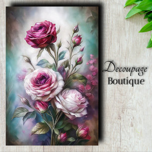 Romantic Rose Art Decoupage Tissue Paper