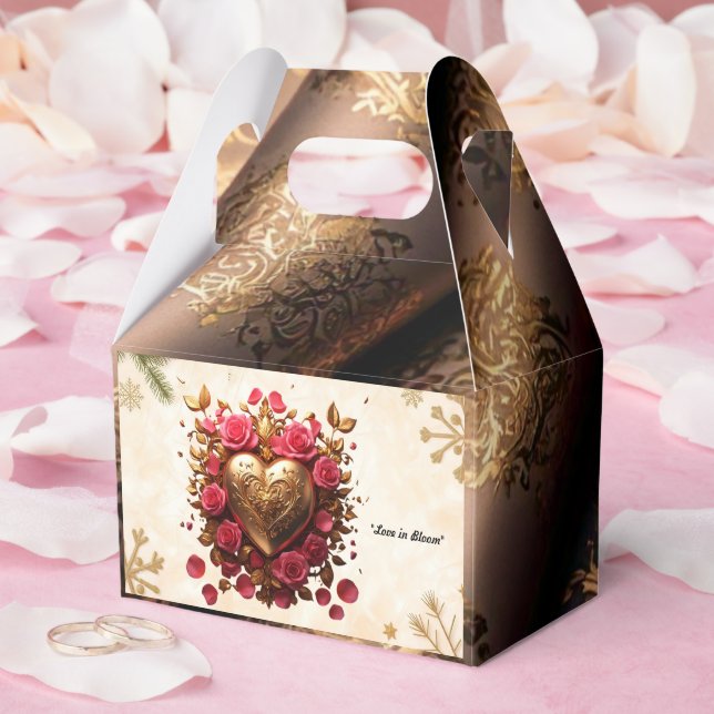 "Romantic Rose Bloom" Favor Boxes (Wedding)