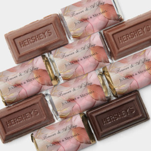 Romantic Rose Blush Pink Gold Leaf Bridal Shower Hershey's Miniatures