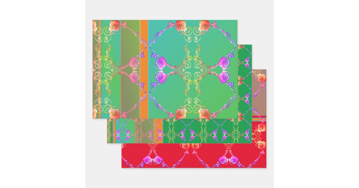 Romantic Christmas Rose Wrapping Paper · Creative Fabrica