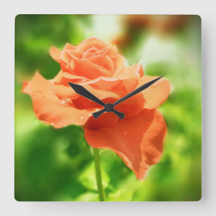 Romantic Rose Flowers #2 Square Wall Clock