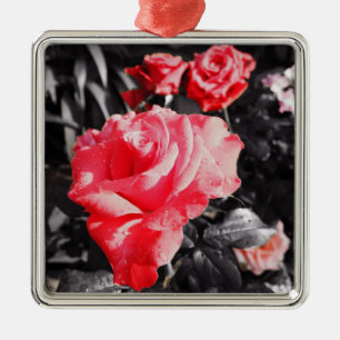 Romantic Rose Flowers #3 Metal Ornament