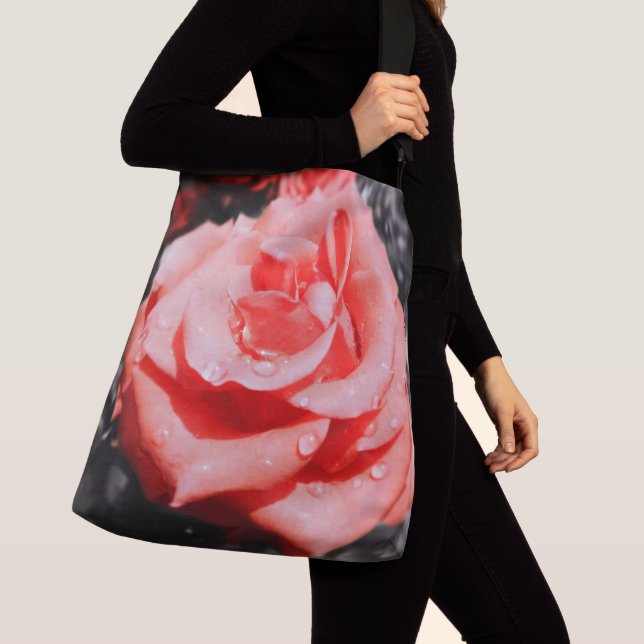 Romantic Rose Flowers Crossbody Bag (Close Up)