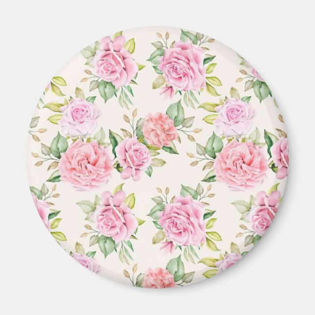 Romantic Rose Flowers Pattern-23799 Magnet (Front)