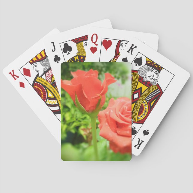 Romantic Rose Flowers Poker Cards (Back)