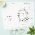 Romantic Rose Frame Elegant Wedding Paper Program | Zazzle