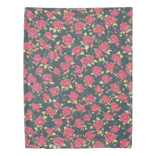 Romantic Rose Garden Duvet Cover (Front)