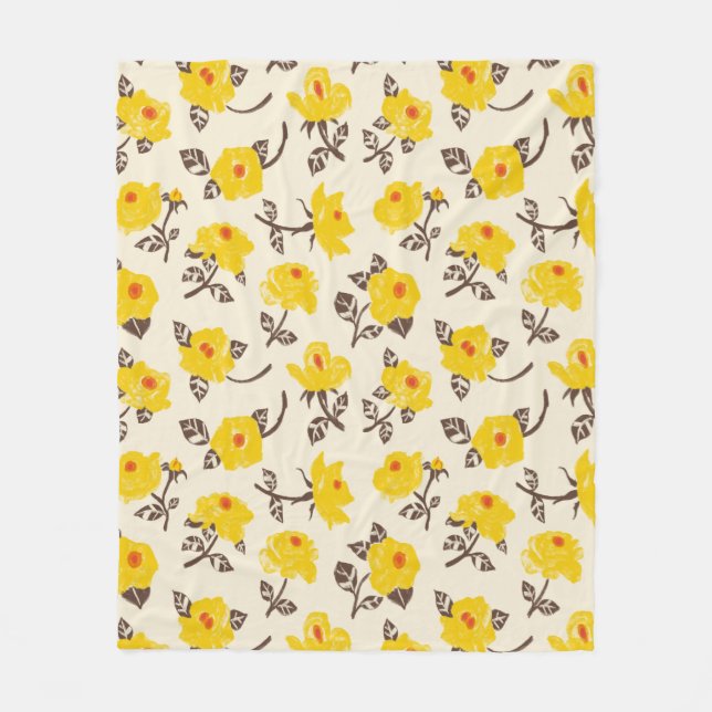 Romantic Rose Garden Fleece Blanket (Front)