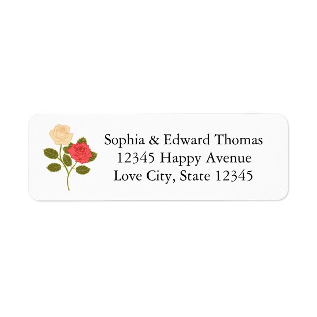 Romantic Rose Garden Wedding Label (Front)