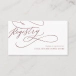 Romantic Rose Gold Calligraphy Gift Registry Enclosure Card<br><div class="desc">This romantic rose gold calligraphy gift registry enclosure card is perfect for a simple wedding. The modern classic design features fancy swirls and whimsical flourishes with gorgeous elegant hand lettered faux rose gold foil typography. Please Note: This design does not feature real rose gold foil. It is a high quality...</div>