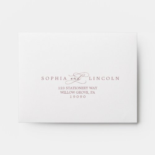 Romantic Rose Gold Calligraphy RSVP Envelope