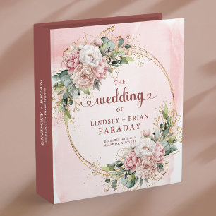 Romantic Rose Gold Eucalyptus Wedding Memory Album 3 Ring Binder