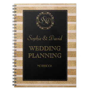 Romantic Rose Gold Fall Wreath Wedding Planner Notebook