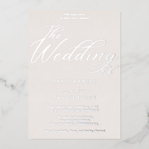 Romantic Rose Gold Foil   Blush All-in-One Wedding Invitation