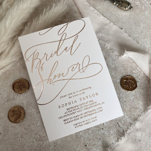 Romantic Rose Gold Foil | Blush Bridal Shower Foil Invitation