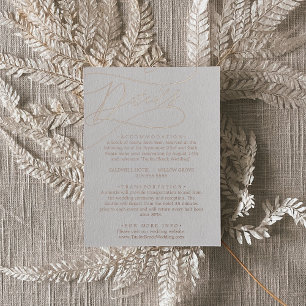 Romantic Rose Gold Foil Blush Details Card