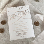 Romantic Rose Gold Foil | Blush Mr & Mrs Wedding Foil Invitation<br><div class="desc">This romantic rose gold foil blush Mr and Mrs wedding foil invitation is perfect for a simple wedding. The modern classic design features fancy swirls and whimsical flourishes with gorgeous elegant hand lettered rose gold foil pressed typography.</div>