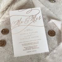 Romantic Rose Gold Foil | Blush Mr & Mrs Wedding