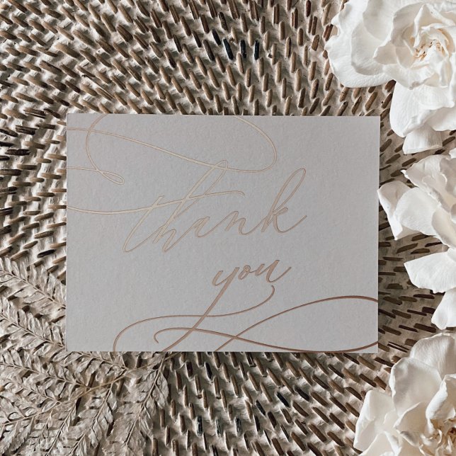 Romantic Rose Gold Foil | Blush Thank You Card