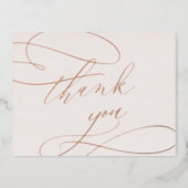 Romantic Rose Gold Foil | Blush Thank You Card (Front)