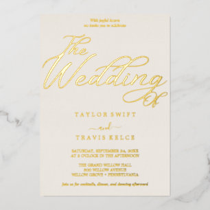 Romantic Rose Gold Foil   Pink All-in-One Wedding  Invitation