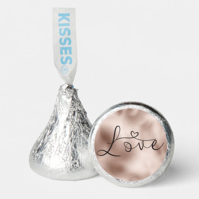 Romantic Rose Gold Love Heart Hershey®'s Kisses® (Front)