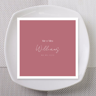 Romantic Rose Gold Mr & Mrs Wedding Napkins