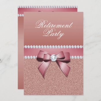 Romantic Rose Gold Retirement Party Invitation by Sarah_Designs at Zazzle
