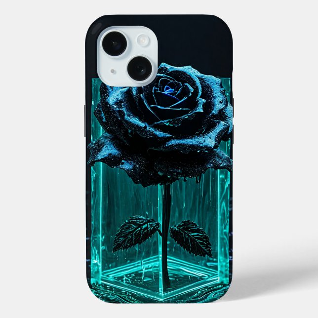 Romantic Rose in Black Vase Luxury Aesthetic Desig Case-Mate iPhone Case (Back)