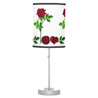 Romantic Rose LOVE Table Lamp– Hand-Painted Table Lamp