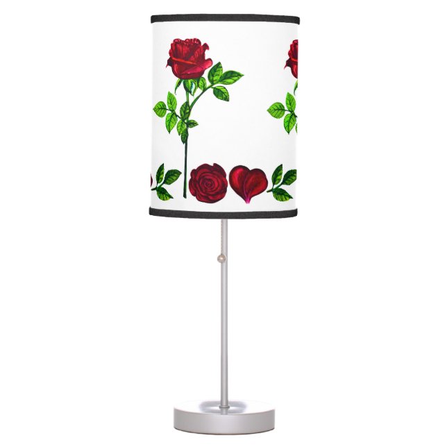 Romantic Rose LOVE Table Lamp– Hand-Painted Table Lamp (Front)