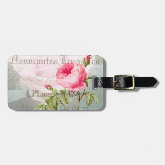 Romantic Rose Luggage Tag (Front Horizontal)