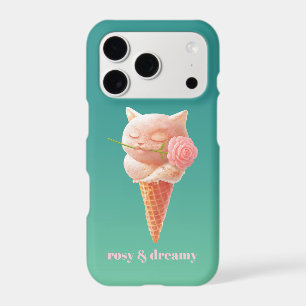 Romantic Rose: Miss Meow Pink Ice Cream Cone Art iPhone 17 Pro Case