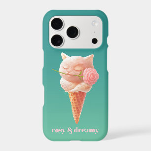 Romantic Rose: Miss Meow Pink Ice Cream Cone Art iPhone 17 Pro Case