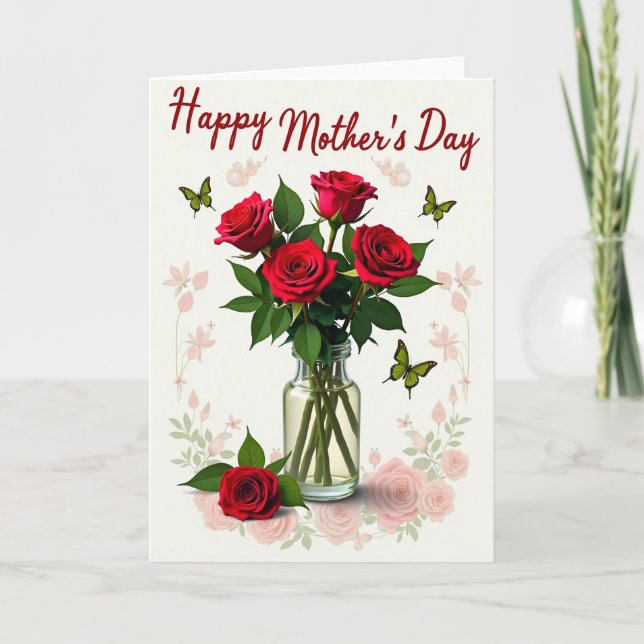 Romantic Rose Mothers Day Card (Front)