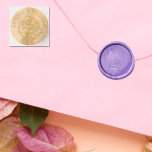 Romantic Rose Names Curved Text Wedding Wax Seal Stamp<br><div class="desc">Romantic rose wedding wax seal stamp personalized with your names in curved text over the line art of a beautiful rose.</div>