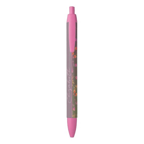 Romantic Rose Personal Stationery Black Ink Pen