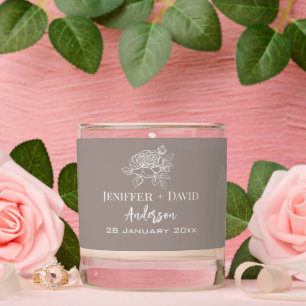 Romantic Rose Personalized Wedding/ Bridal Shower  Scented Candle