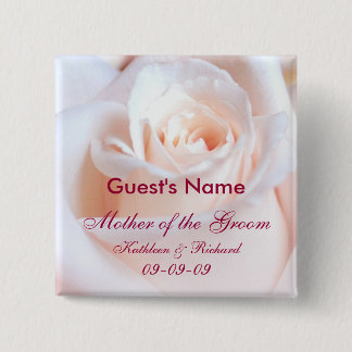 Romantic Rose Personalized Wedding Button