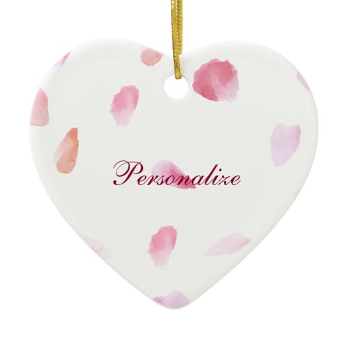 Romantic Rose Petals Ceramic Ornament