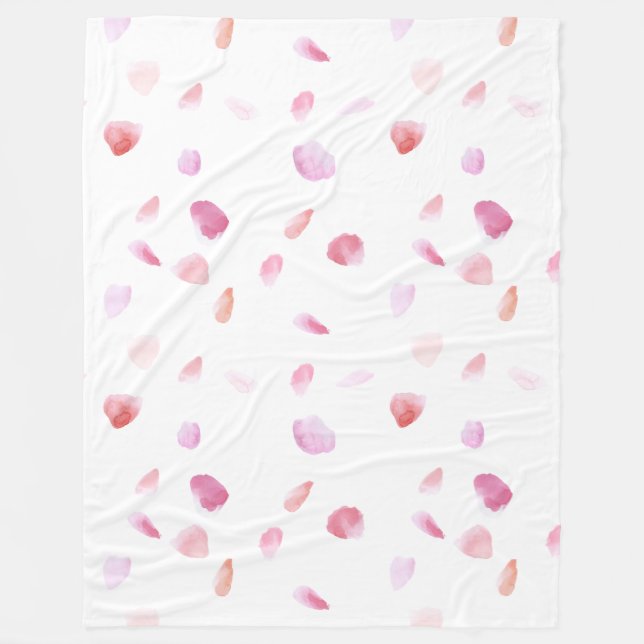 Romantic Rose Petals Fleece Blanket (Front)
