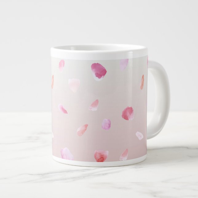 Romantic Rose Petals Giant Coffee Mug (Front Right)