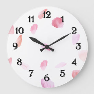 Romantic Rose Petals Large Clock