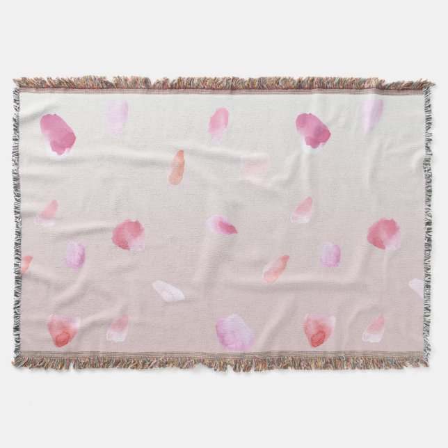 Romantic Rose Petals Throw Blanket (Front)
