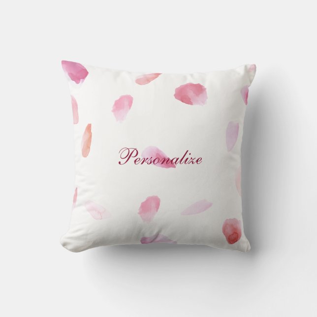 Romantic Rose Petals Throw Pillow (Front)