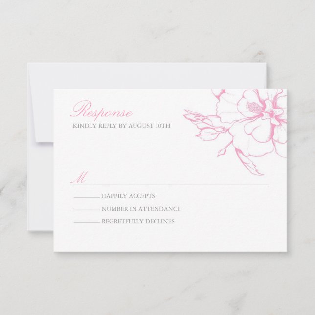 Romantic Rose Response Cards (Front)