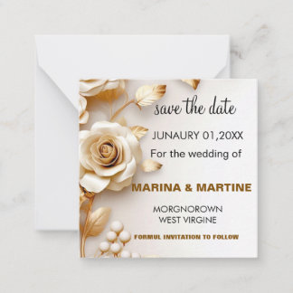 Romantic Rose Save the Date Note Card