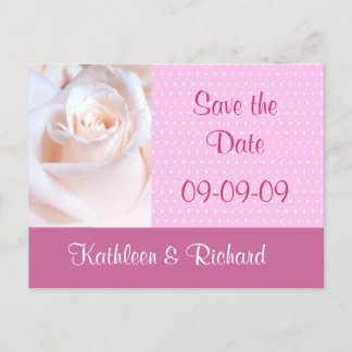 Romantic Rose Save the Date Postcard